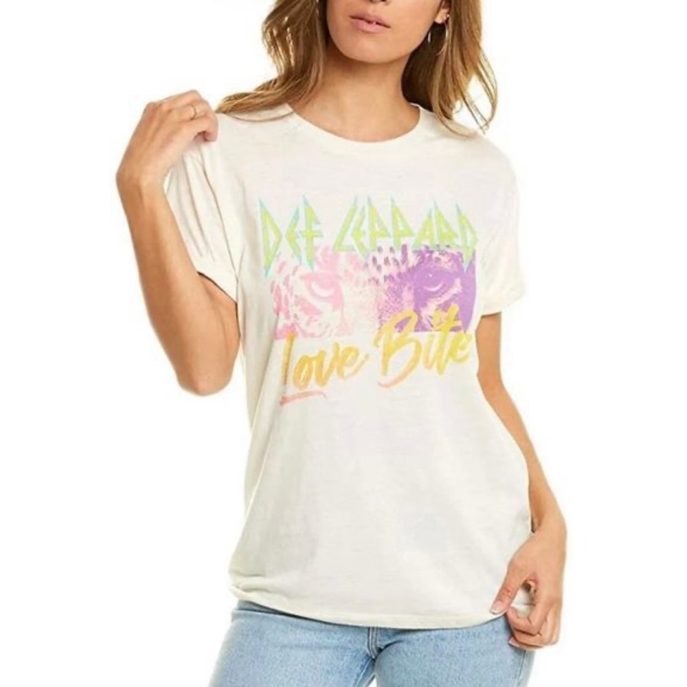 Chaser Def Leppard Graphic Tee - Cream Size Small